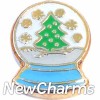Christmas Tree Snow Globe Floating Locket Charm