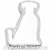 H3127 White Dog Floating Locket Charm