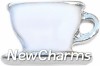 H6512 White Cup Floating Locket Charm