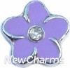 H7033 Purple Flower Floating Locket Charm