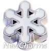 H7680 White Snowflake Floating Locket Charm