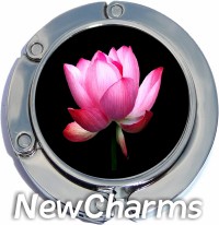 PH8205 Dark Pink Flower Photo Foldable Purse Hanger