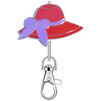 KK2196 Red Hat Purple Bow Purse Key Chain