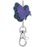 KK2207.2 Purple Butterfly Purse Key Chain