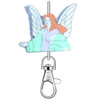 KK2224 Fairy White Wings Purse Key Chain