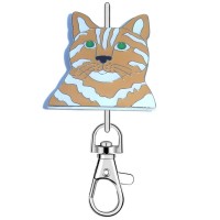 KK2287 Tabby Cat Orange Purse Key Chain