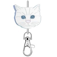 KK2289white White Cat Face Purse Key Chain
