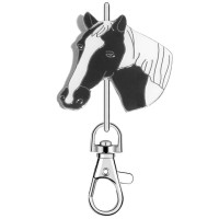 KK2291black Horse Head Black White Purse Key Chain