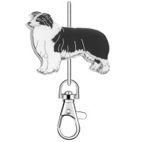 KK2308 Boder Collie Dog Standing Purse Key Chain