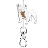 KK2316white White French Bulldog Purse Key Chain