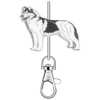 KK2323 Siberian Husky Dog Purse Key Chain