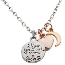 N09 Love You to the Moon and Back Stamped Necklace