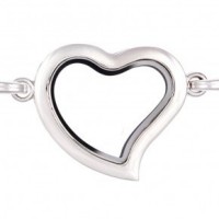 AS93 Curvy Heart CZ Locket with Necklace