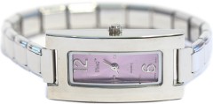 WW111lavender LavenderLong Italian Charm Watch Silver Band