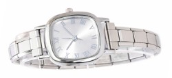 WW703 Silver Roman Numeral Watch Italian Charm Bracelet.jpg Bracelet