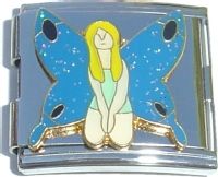 CT5037 Fairy in Aqua with Blue Wings Mega Italian Charm