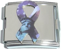 CT5129 Patriotic Ribbon Mega Italian Charm