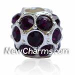 Purple Stones European Bead