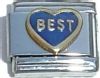 CT1075blue Best on Blue Heart Italian Charm