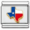 CT1104 Texas Flag State Shape Italian Charm
