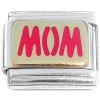 CT1248 Red Mom Gold Italian Charm.