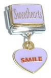 CT1486purple Smile Dangle Purple Italian Charm