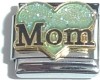 CT1626LK Mom in Black on Light Blue Heart Italian Charm