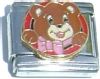 CT1703 Teddy Bear with Bow Italian Charm