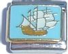 CT1724b Boat on Blue Italian Charm