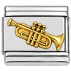 CT1819gold Trumpet Goldtone Italian Charm