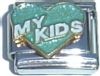 CT1975LW My Kids on Aqua Heart with White Letters