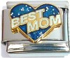 CT1978bw Best Mom in White on Blue Italian Charm