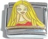CT3135 Girl Long Blonde Hair Italian Charm