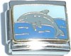 Gold Trim Dolphin Italian Charm