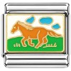 CT3321 Horse in Field Italian Charm