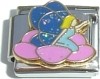 CT3649 Fairy in Blue on Pink Italian Charm