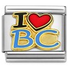 CT3793 I Love BC British Columbia Italian Charm.
