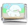 CT4647 White Puppy Dog Hearts Italian Charm