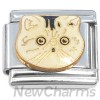 CT8049 White Cat Kitten Face Italian Charm