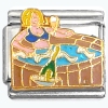 CT3136 Woman Reading Book Italian Charm