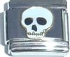 T3019white Skeleton Skull in White Italian Charm