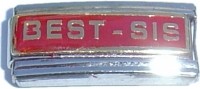 T3719red Best Sis Red (superlink) Italian Charm