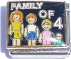 CT9092 Family of 4 on Black Italian Charm