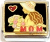 CT9201 Mom Heart Flowers Black Italian Charm