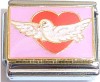 CT9273 Bird in Heart on Pink Italian Charm