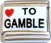 CT6414 Red Heart Love to Gamble Italian Charm