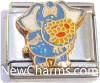 CT9447 Elephant With Flower Italian Charm