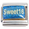 CT9853 Sweet 16 Sixteen on Blue Italian Charm