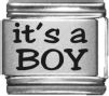 E021a It's a Boy Laser Italian Charm