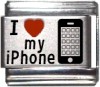 I Love my iPhone Laser Italian Charm